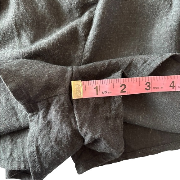 Urban Outfitters Linen Blend Black Fitted Buttoned Romper Shorts Strappy Large - Picture 8 of 11